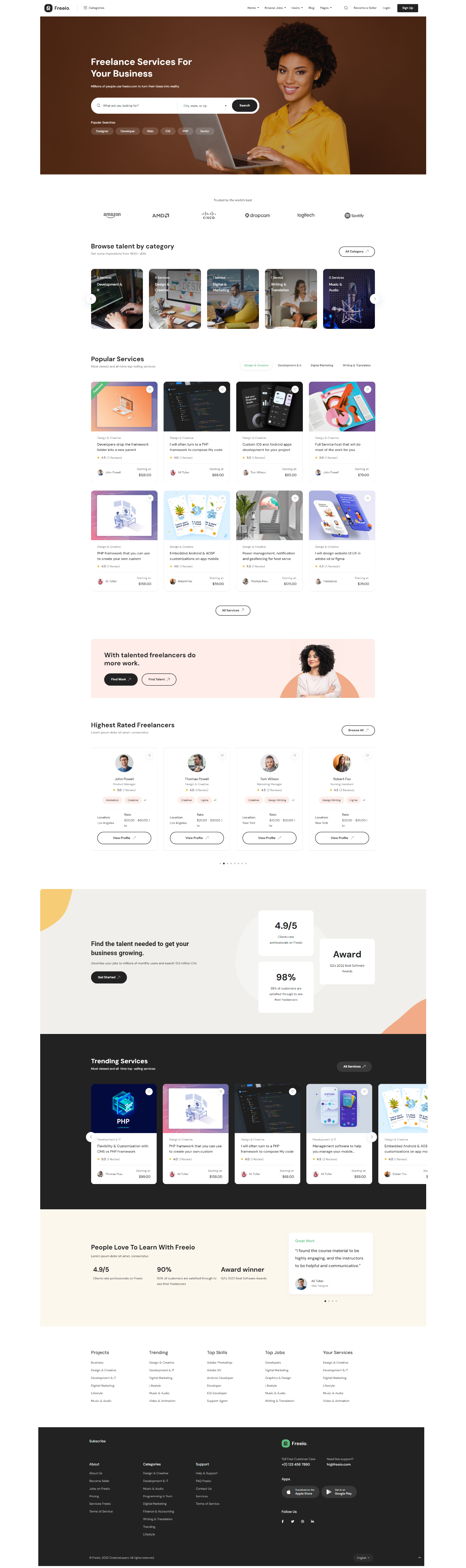 Fiverr CLone Home page