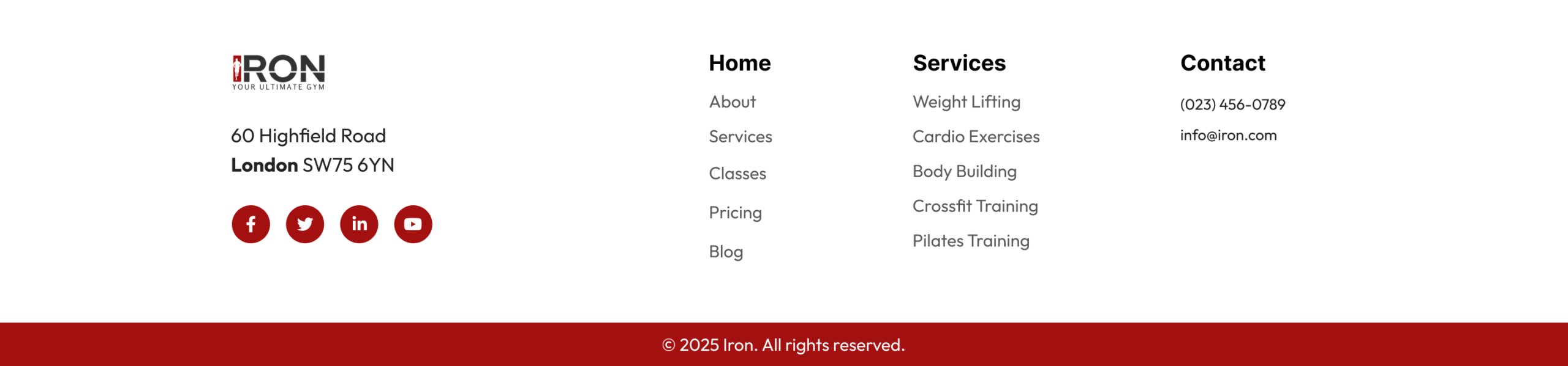 Iron Gym Website